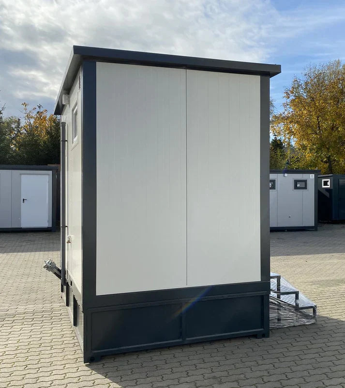 Conteneur sanitaire double avec réservoir à déchets blanc, 3 x 2 mètres agri-tract