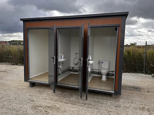 Conteneur sanitaire de type pavillon avec 3 cabines agri-tract