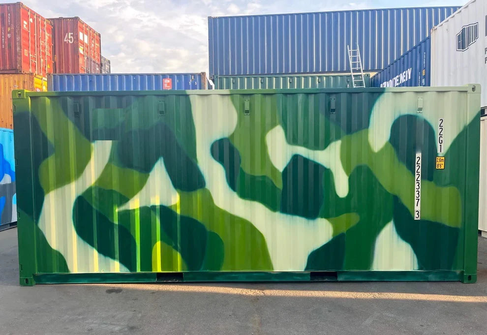 Conteneur maritime de 20 pieds – Camouflage agri-tract