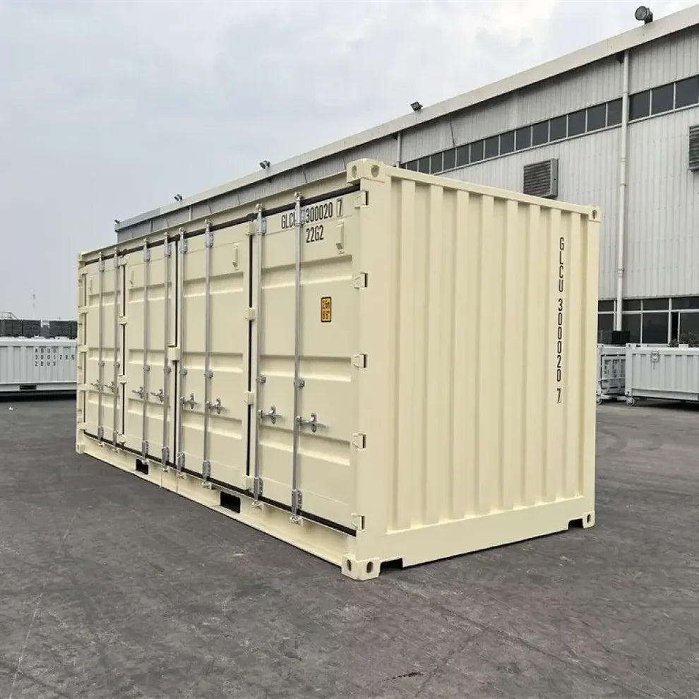 Conteneur maritime beige neuf de 20 pieds à ouverture latérale agri-tract