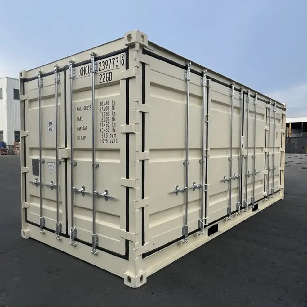 Conteneur maritime beige neuf de 20 pieds à ouverture latérale agri-tract