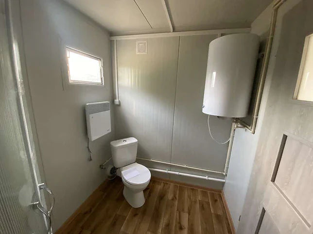 Conteneur 6×2,40 m + WC, douche et cuisine agri-tract
