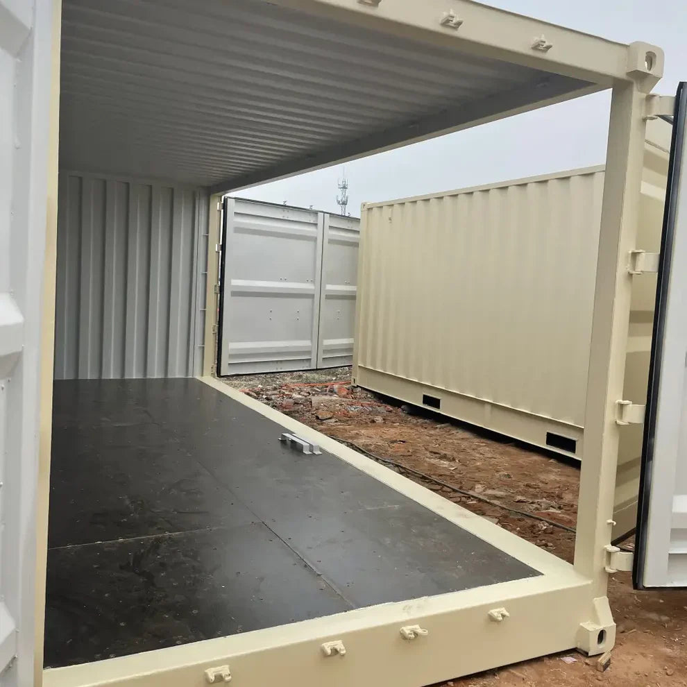 Conteneur maritime beige neuf de 20 pieds à ouverture latérale agri-tract