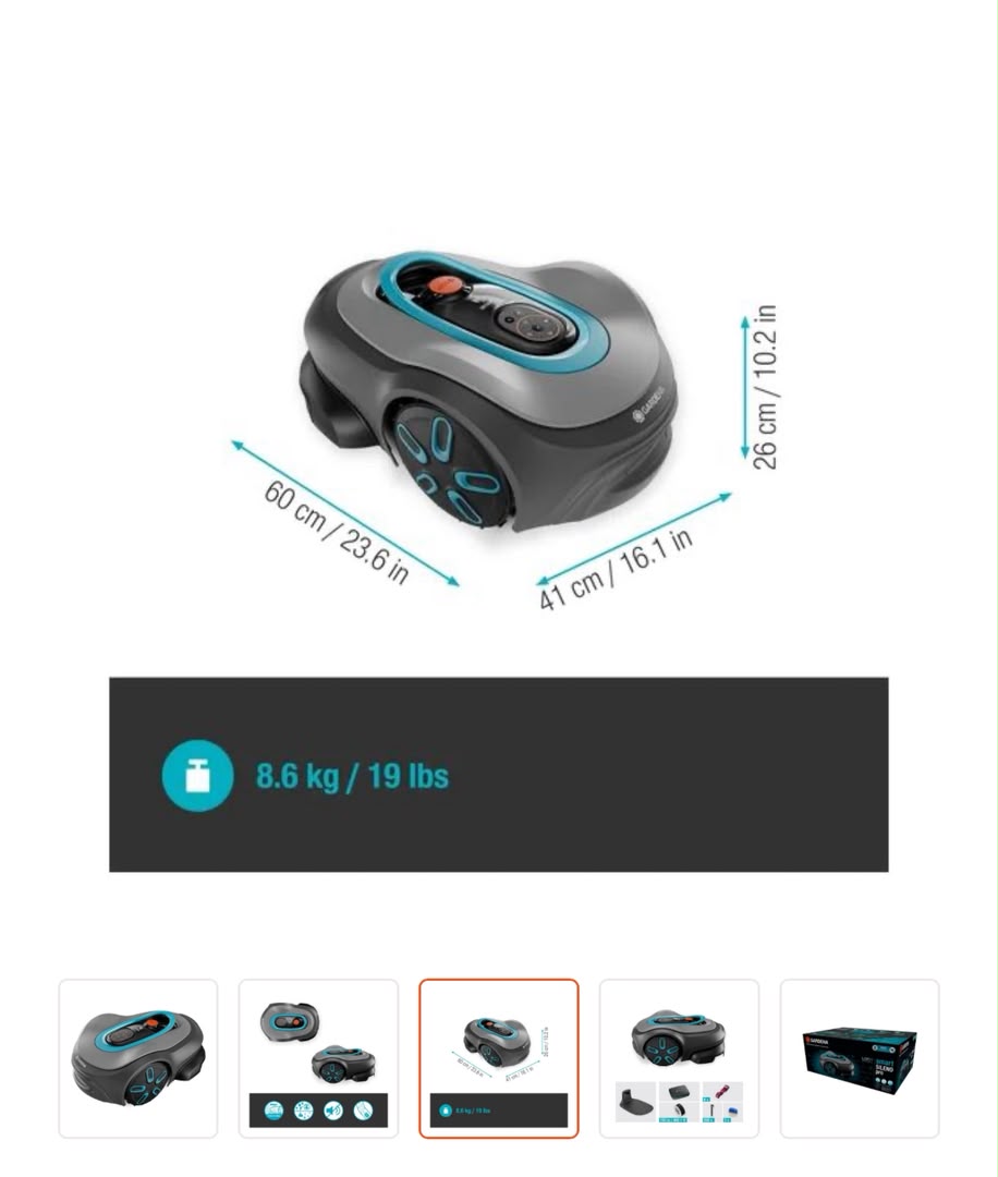 Gardena Robô Corta-relva SILENO pro 600m² 18V TIRESPARK