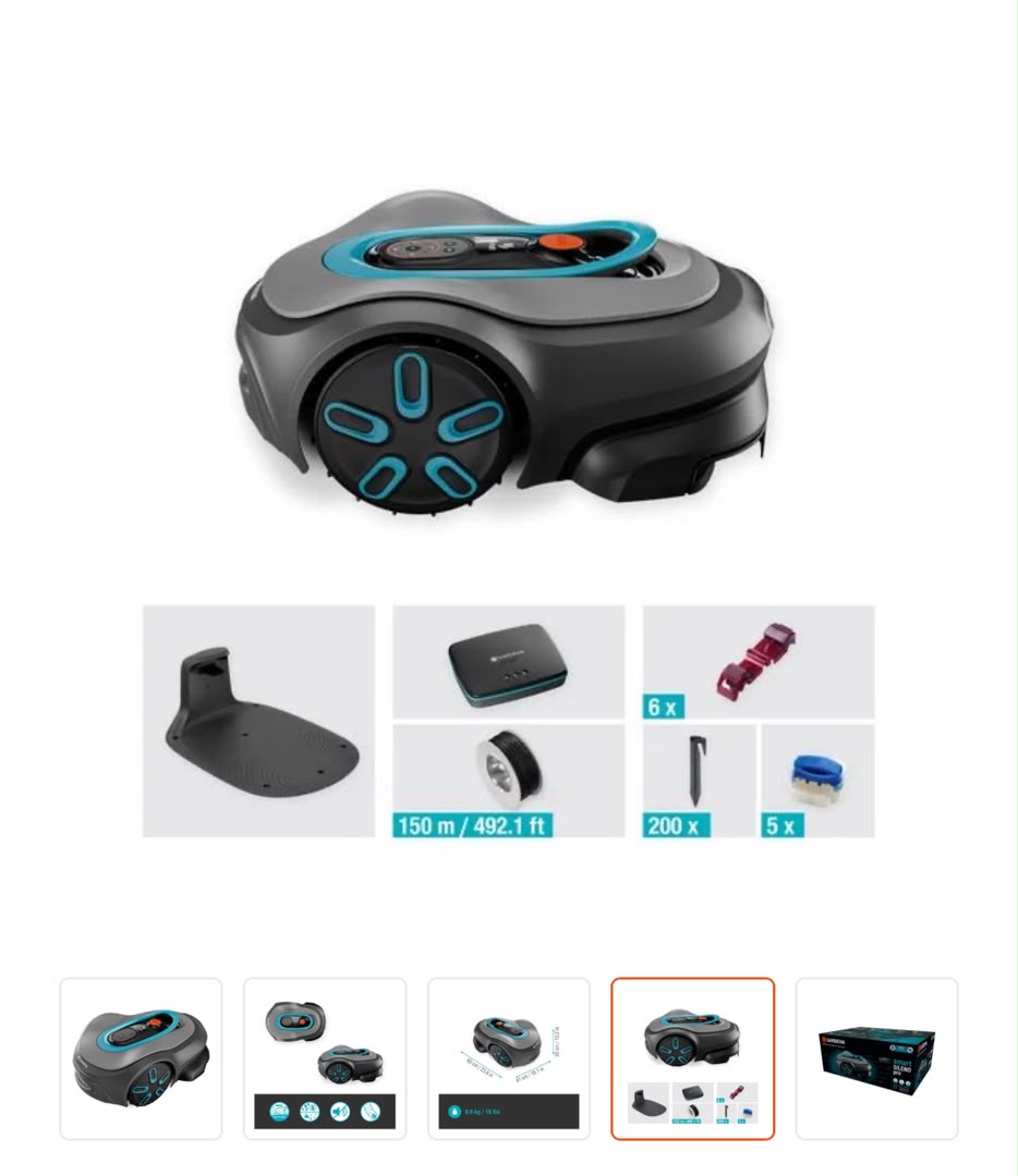 Gardena Robô Corta-relva SILENO pro 600m² 18V TIRESPARK