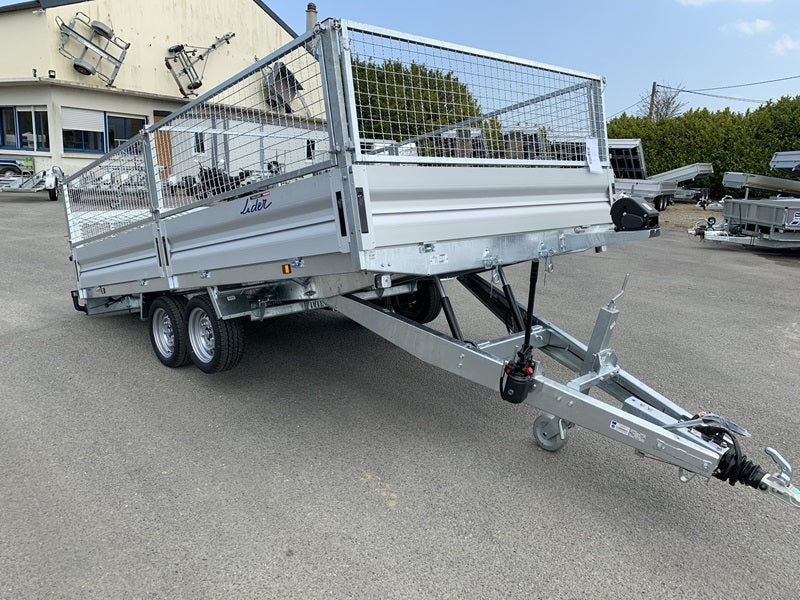Remorque plateau LIDER à roues – PTAC : 3 500 kg – 2 essieux freinés – 506 x 215 cm agri-tract